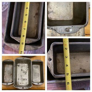 Vintage Bake‎ King EKCO Tin Loaf Pan Set 3 Piece Farmhouse Rustic Bakeware